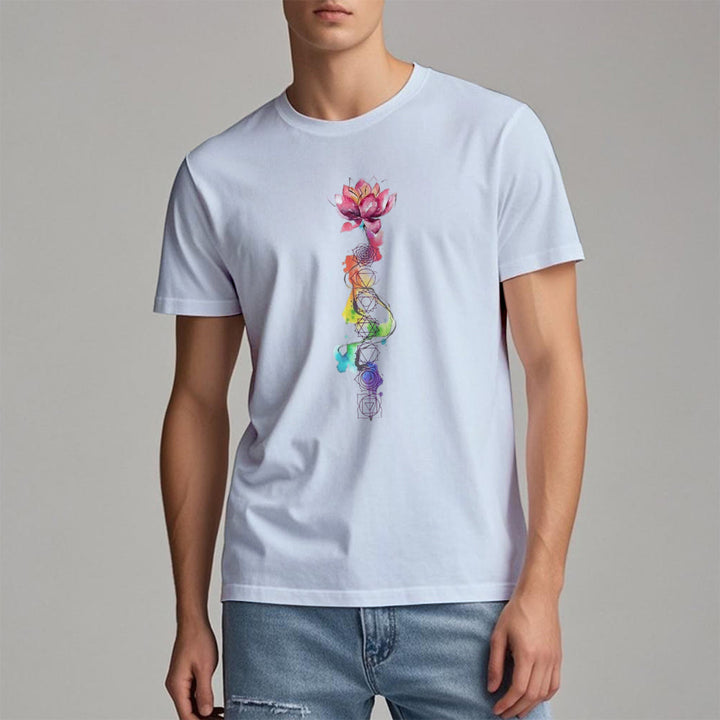 Maglietta con stampa acquerello "Energia Chakra del Loto" Olivenorma - image 18