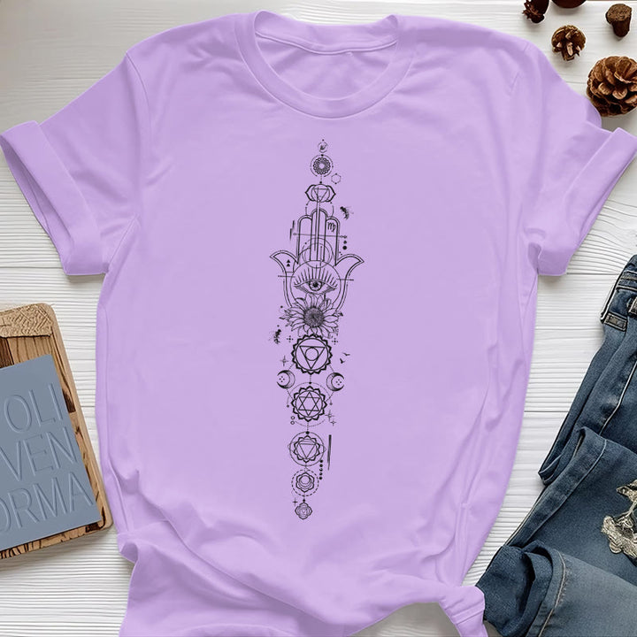 Maglietta Olivenorma Hamsa per la meditazione contro il malocchio e i chakra