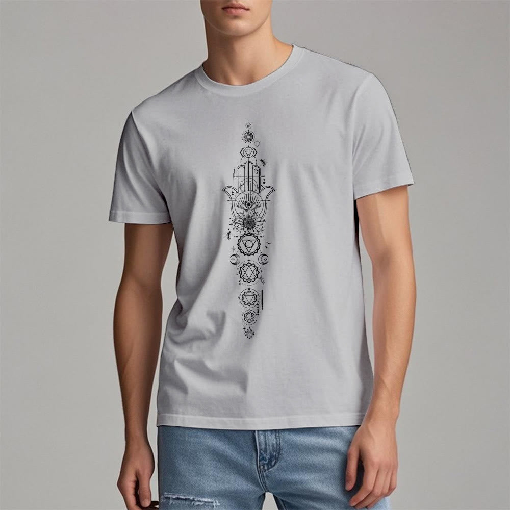 Maglietta Olivenorma Hamsa per la meditazione contro il malocchio e i chakra - image 3