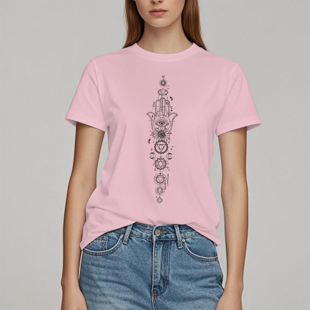 Maglietta Olivenorma Hamsa per la meditazione contro il malocchio e i chakra - image 17