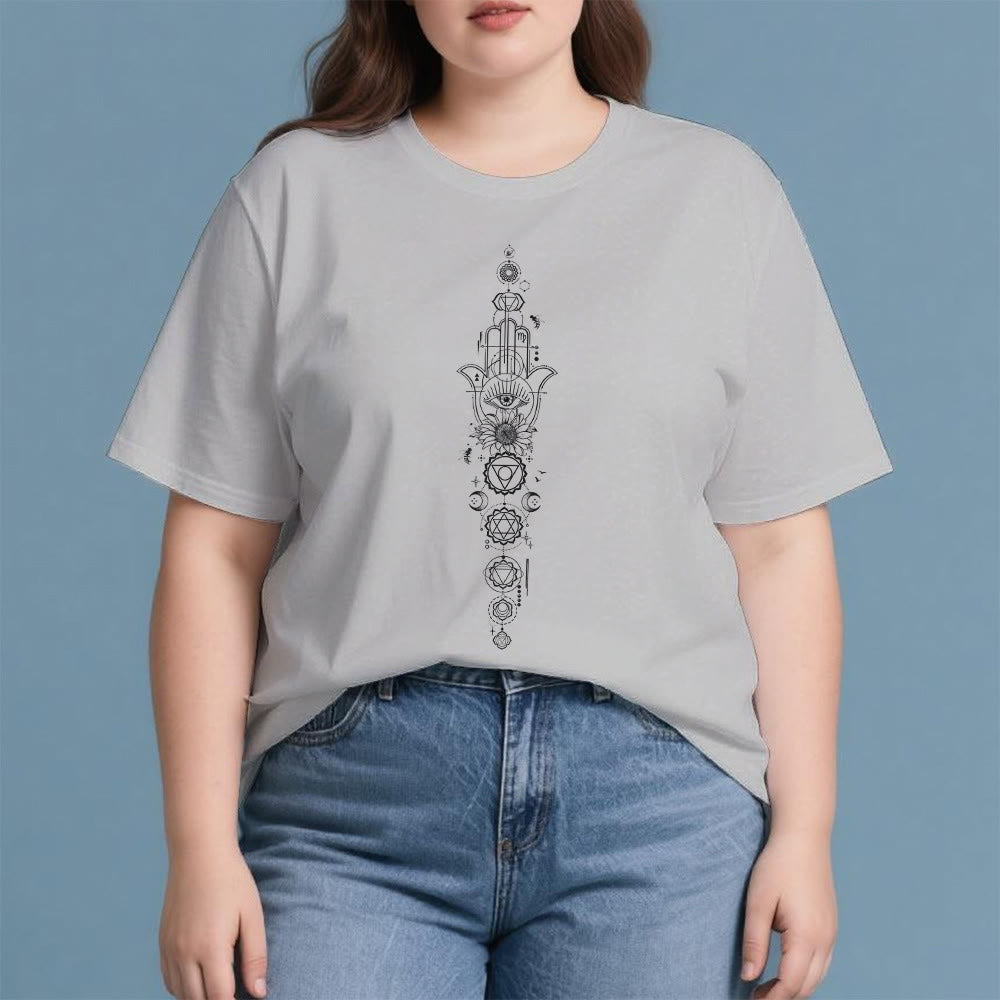 Maglietta Olivenorma Hamsa per la meditazione contro il malocchio e i chakra - image 2