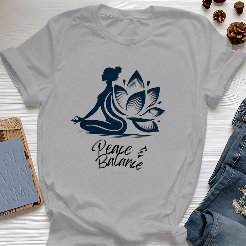 Maglietta da donna Olivenorma Peace & Balance Yoga Meditation - Grigio - 2XL - image 6
