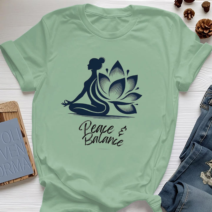 Maglietta da donna Olivenorma Peace & Balance Yoga Meditation