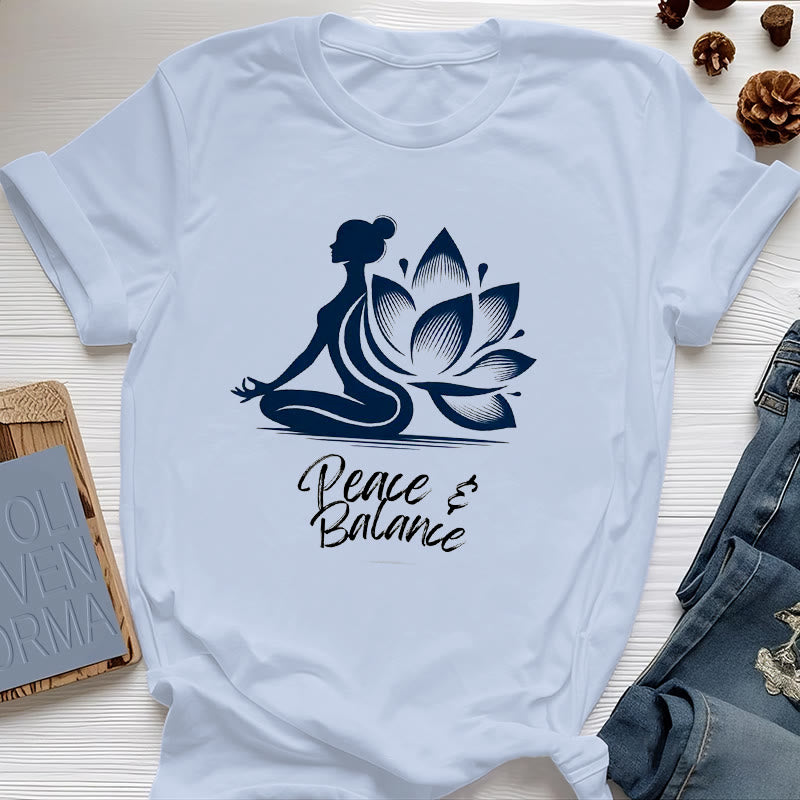 Maglietta da donna Olivenorma Peace & Balance Yoga Meditation - Blu - 2XL - image 11
