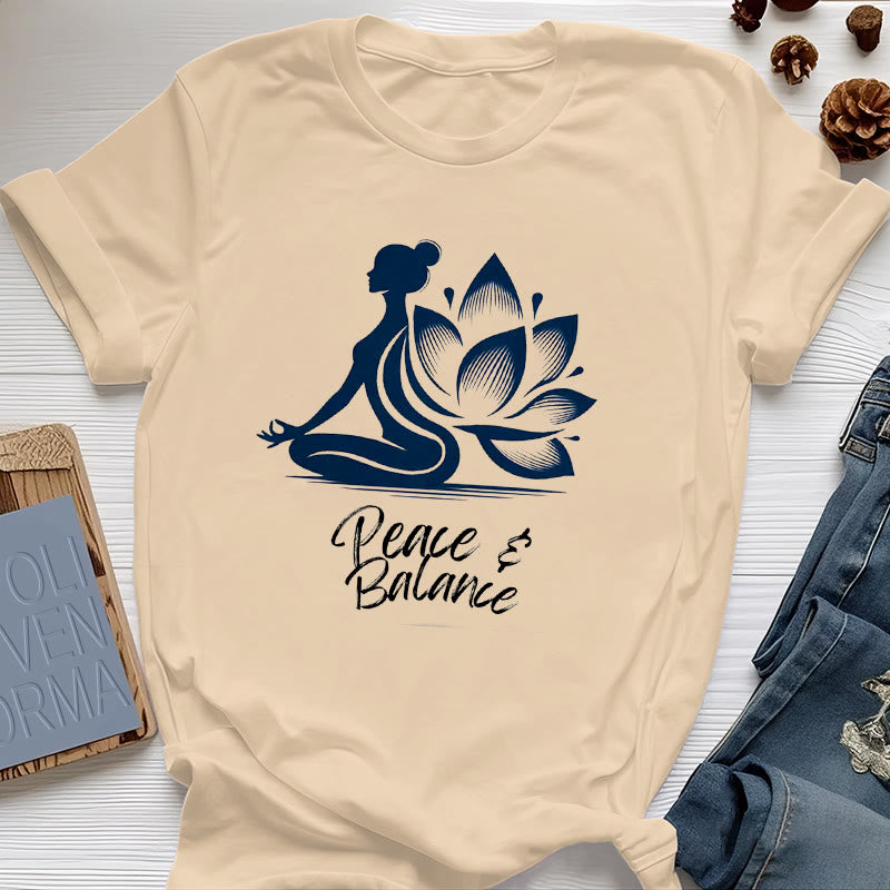 Maglietta da donna Olivenorma Peace & Balance Yoga Meditation - Giallo - 2XL - image 9