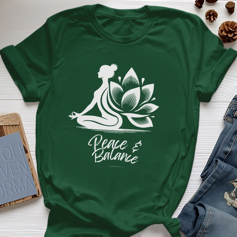 Maglietta da donna Olivenorma Peace & Balance Yoga Meditation