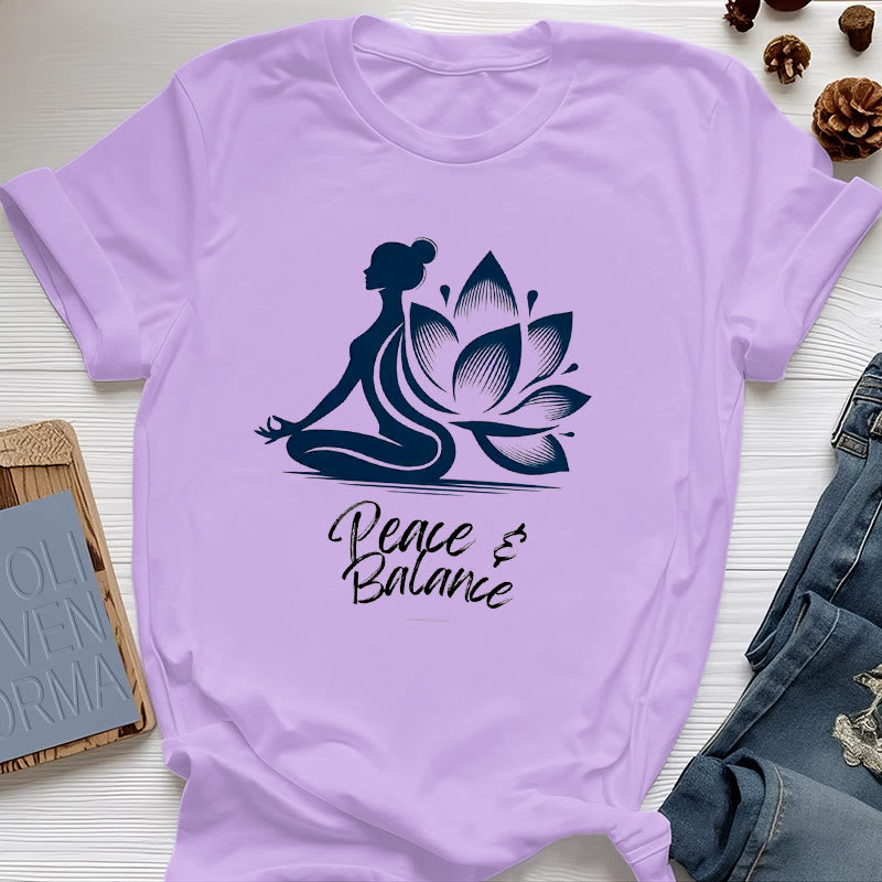 Maglietta da donna Olivenorma Peace & Balance Yoga Meditation