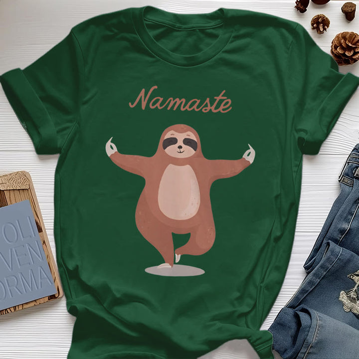 Maglietta Olivenorma Yoga con citazione "Namaste" e "Bradipo" - Verde scuro - 2XL - image 21