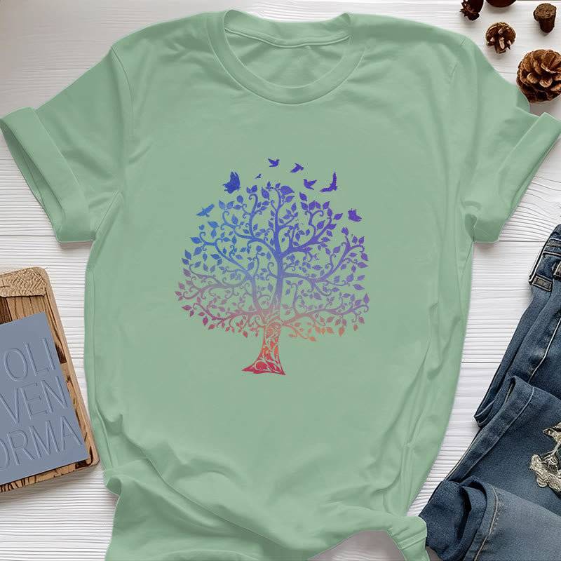 T-shirt stampata con logo Olivenorma "Albero della vita"