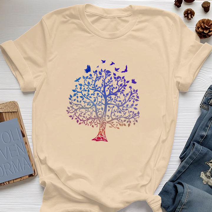 T-shirt stampata con logo Olivenorma "Albero della vita"