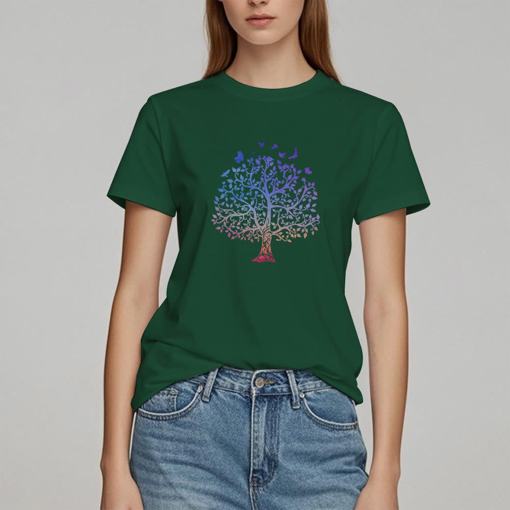 T-shirt stampata con logo Olivenorma "Albero della vita"
