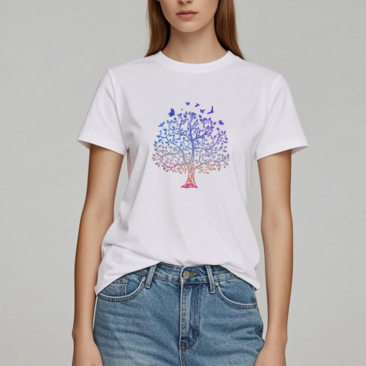 T-shirt stampata con logo Olivenorma "Albero della vita"