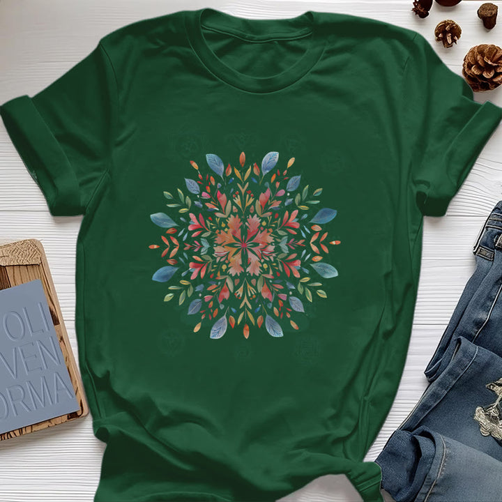 Maglietta primaverile con motivo mandala floreale Olivenorma