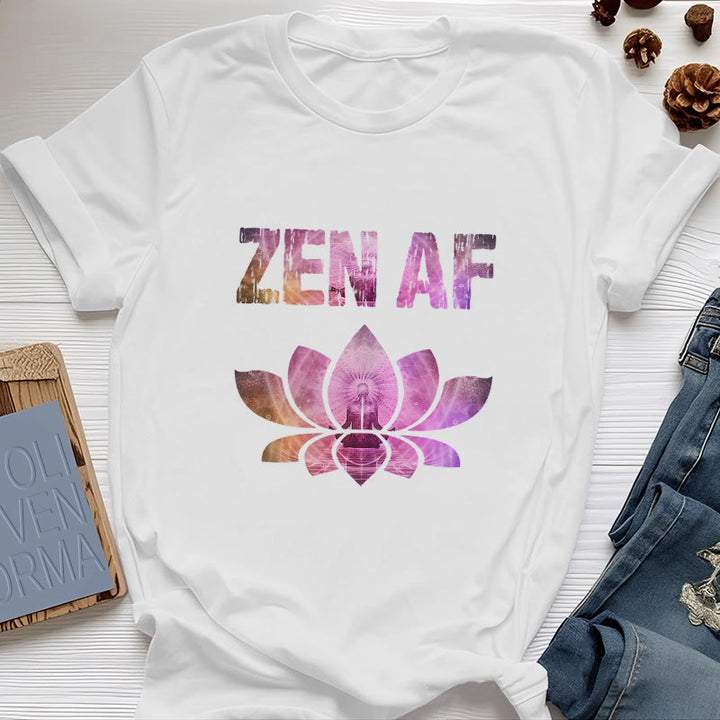 T-shirt Olivenorma Zen AF Yoga Lotus - Bianco - 2XL - image 0