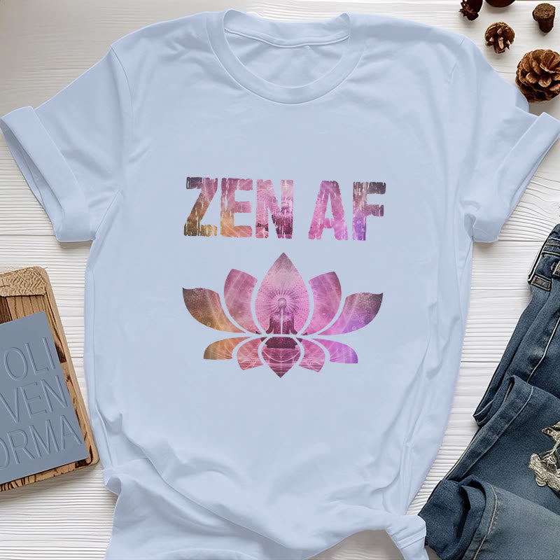 T-shirt Olivenorma Zen AF Yoga Lotus - Blu - 2XL - image 14