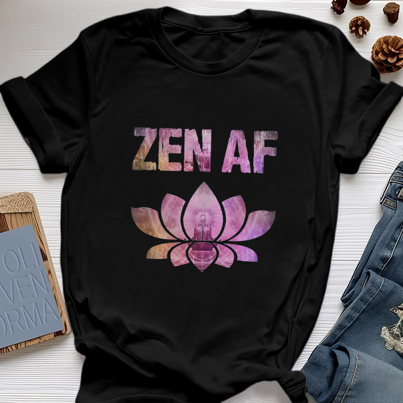 T-shirt Olivenorma Zen AF Yoga Lotus - Nero - 2XL - image 5