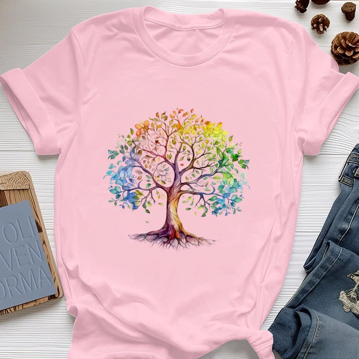 Maglietta Olivenorma Chakra Albero della Vita Colorato - Rosa - 2XL - image 16
