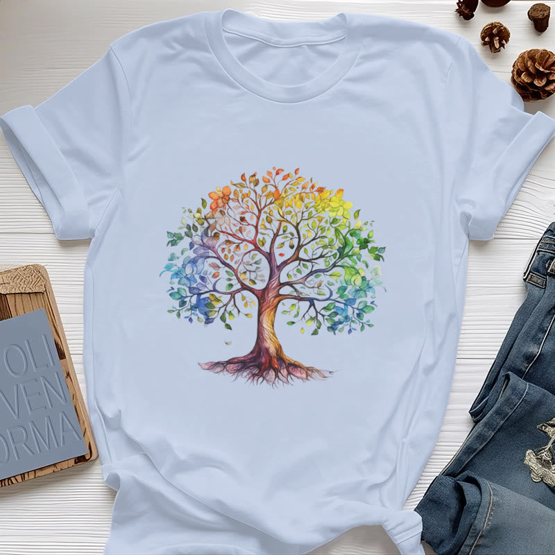Maglietta Olivenorma Chakra Albero della Vita Colorato - Blu - 2XL - image 13