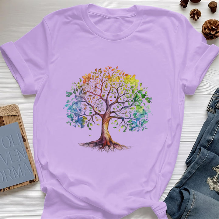 Maglietta Olivenorma Chakra Albero della Vita Colorato - Viola - 2XL - image 18