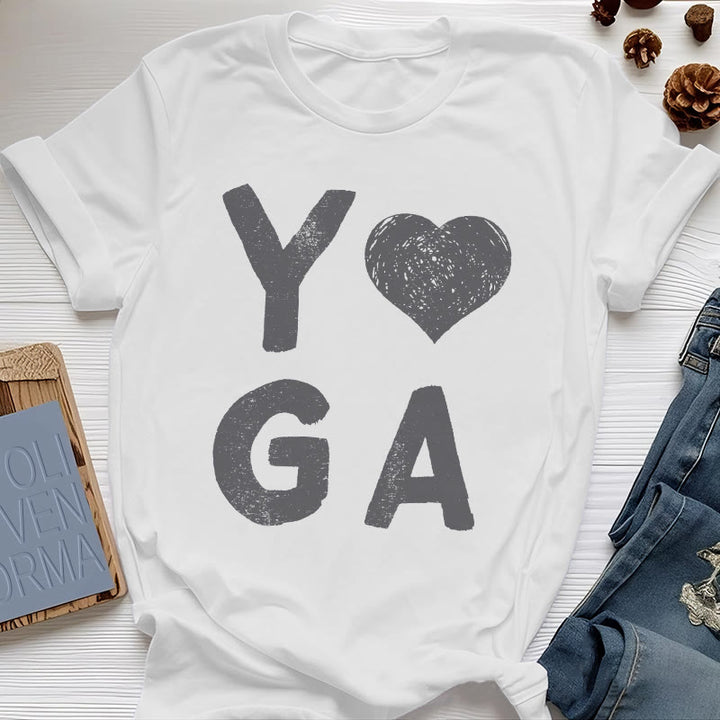 Maglietta con stampa a cuore Yoga Olivenorma - Bianco - 2XL - image 0