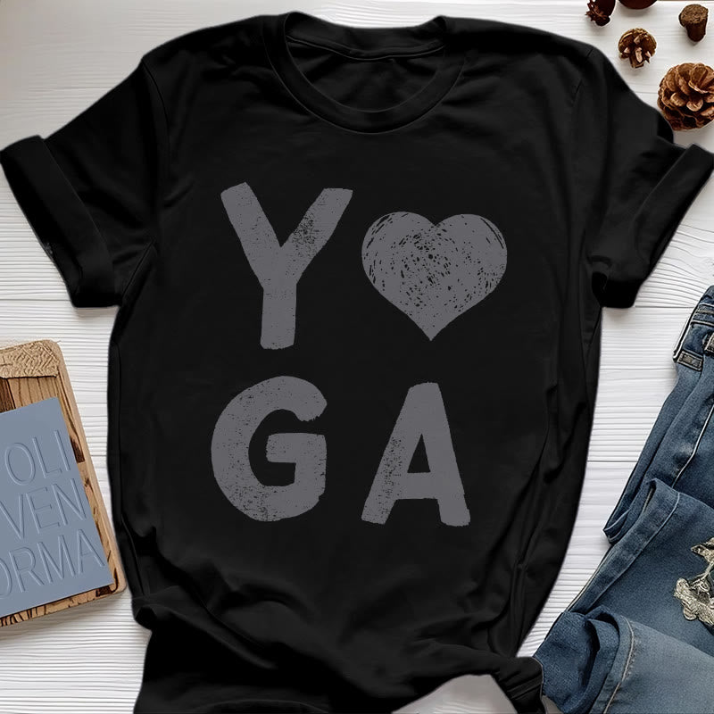 Maglietta con stampa a cuore Yoga Olivenorma