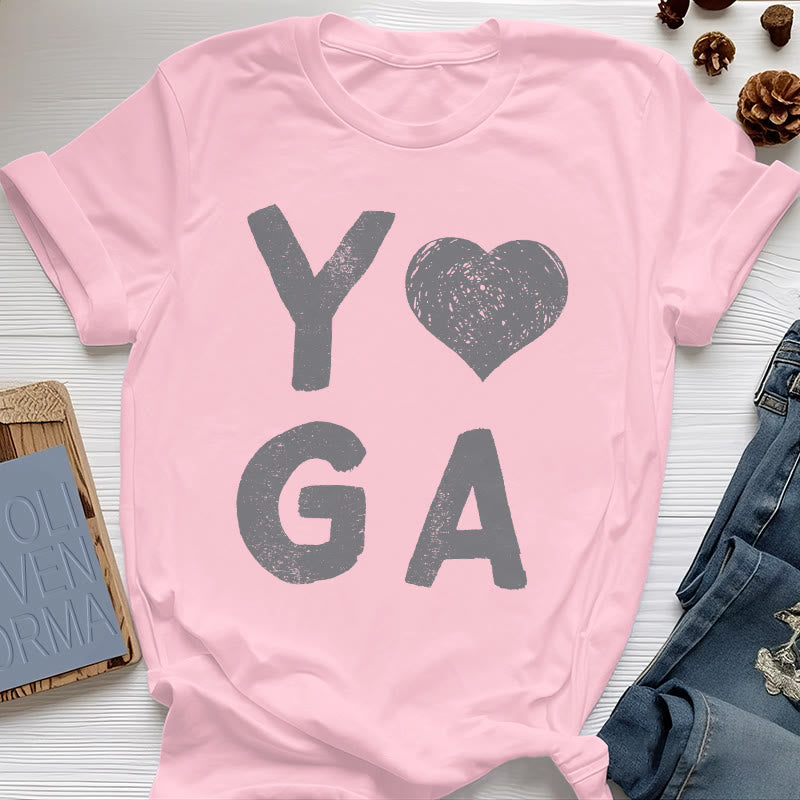 Maglietta con stampa a cuore Yoga Olivenorma