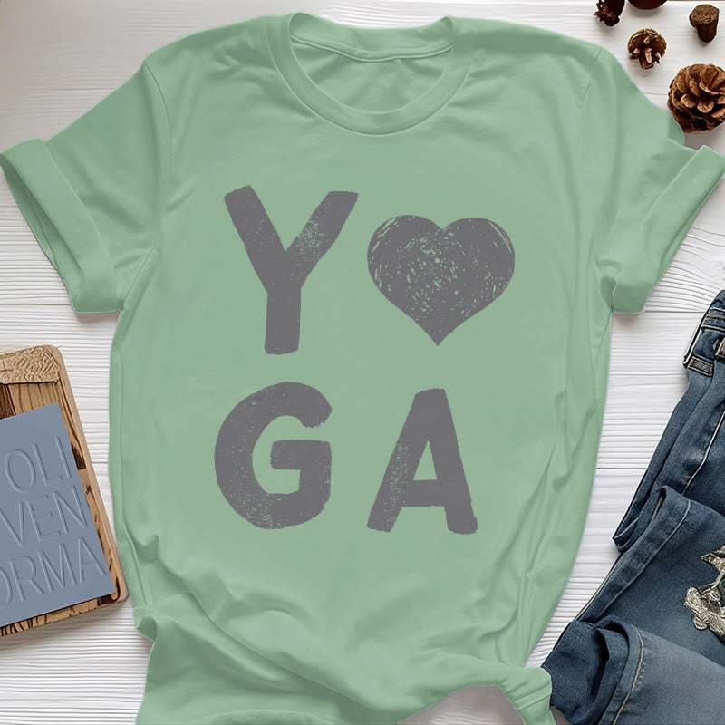 Maglietta con stampa a cuore Yoga Olivenorma