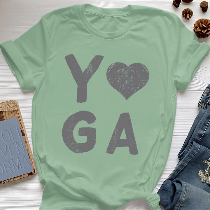 Maglietta con stampa a cuore Yoga Olivenorma