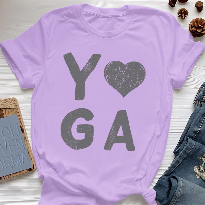 Maglietta con stampa a cuore Yoga Olivenorma