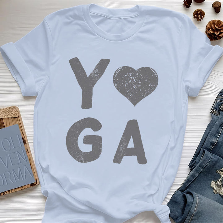 Maglietta con stampa a cuore Yoga Olivenorma