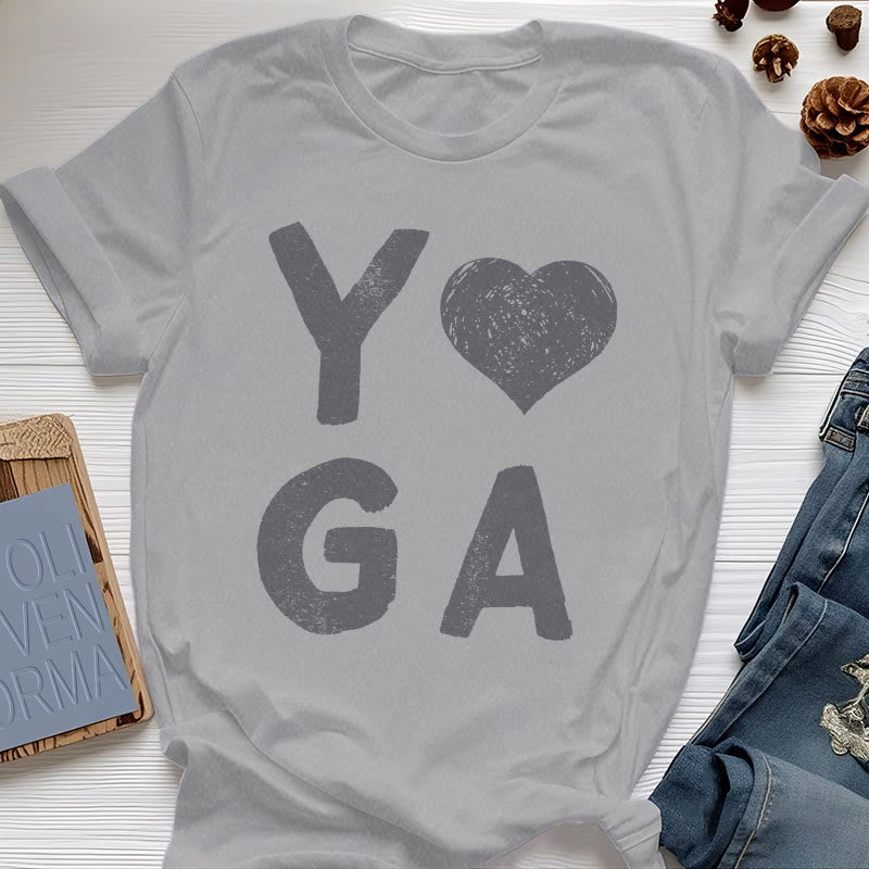 Maglietta con stampa a cuore Yoga Olivenorma - Grigio - 2XL - image 8