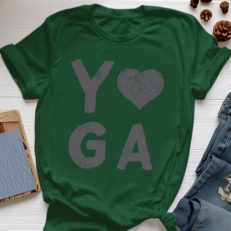 Maglietta con stampa a cuore Yoga Olivenorma