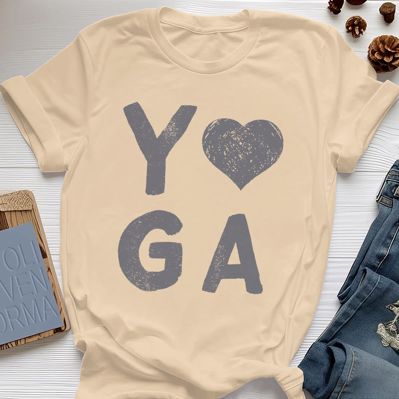 Maglietta con stampa a cuore Yoga Olivenorma