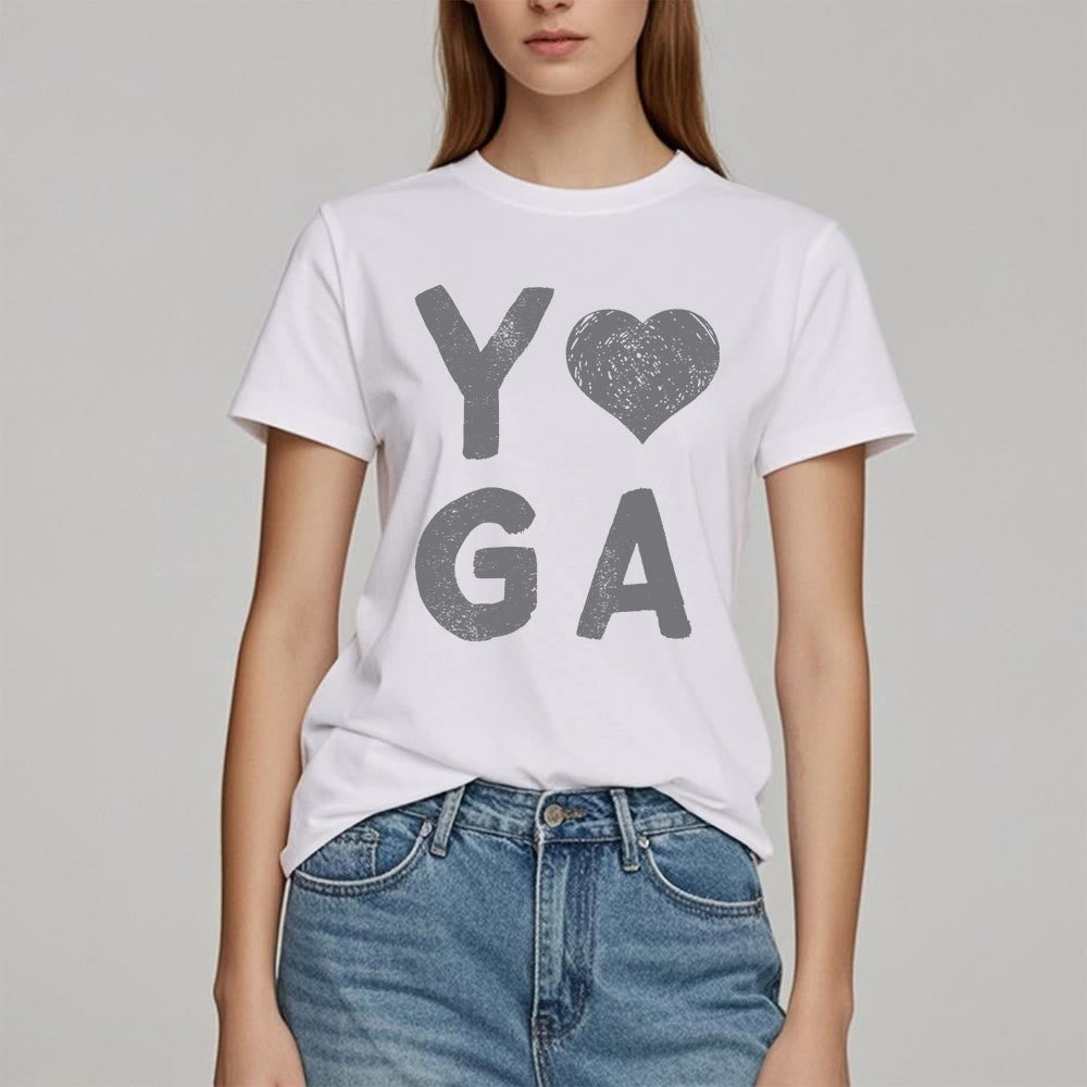 Maglietta con stampa a cuore Yoga Olivenorma