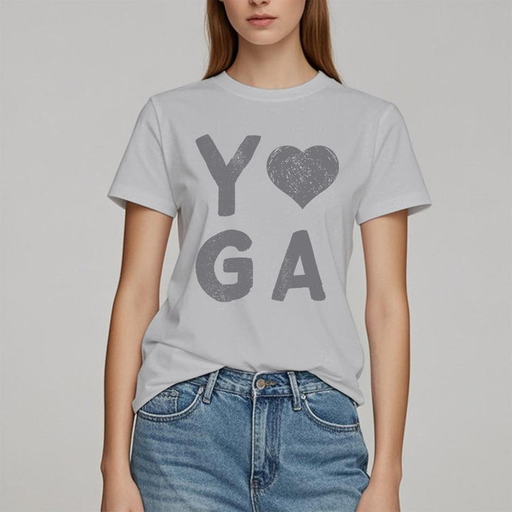 Maglietta con stampa a cuore Yoga Olivenorma