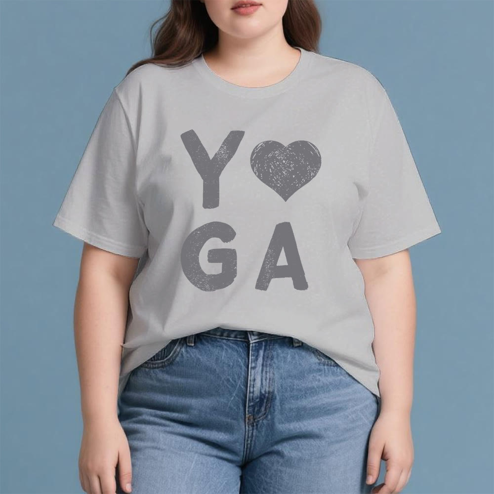 Maglietta con stampa a cuore Yoga Olivenorma