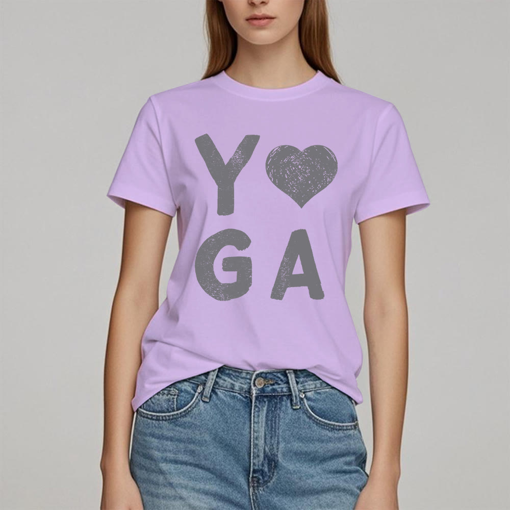 Maglietta con stampa a cuore Yoga Olivenorma