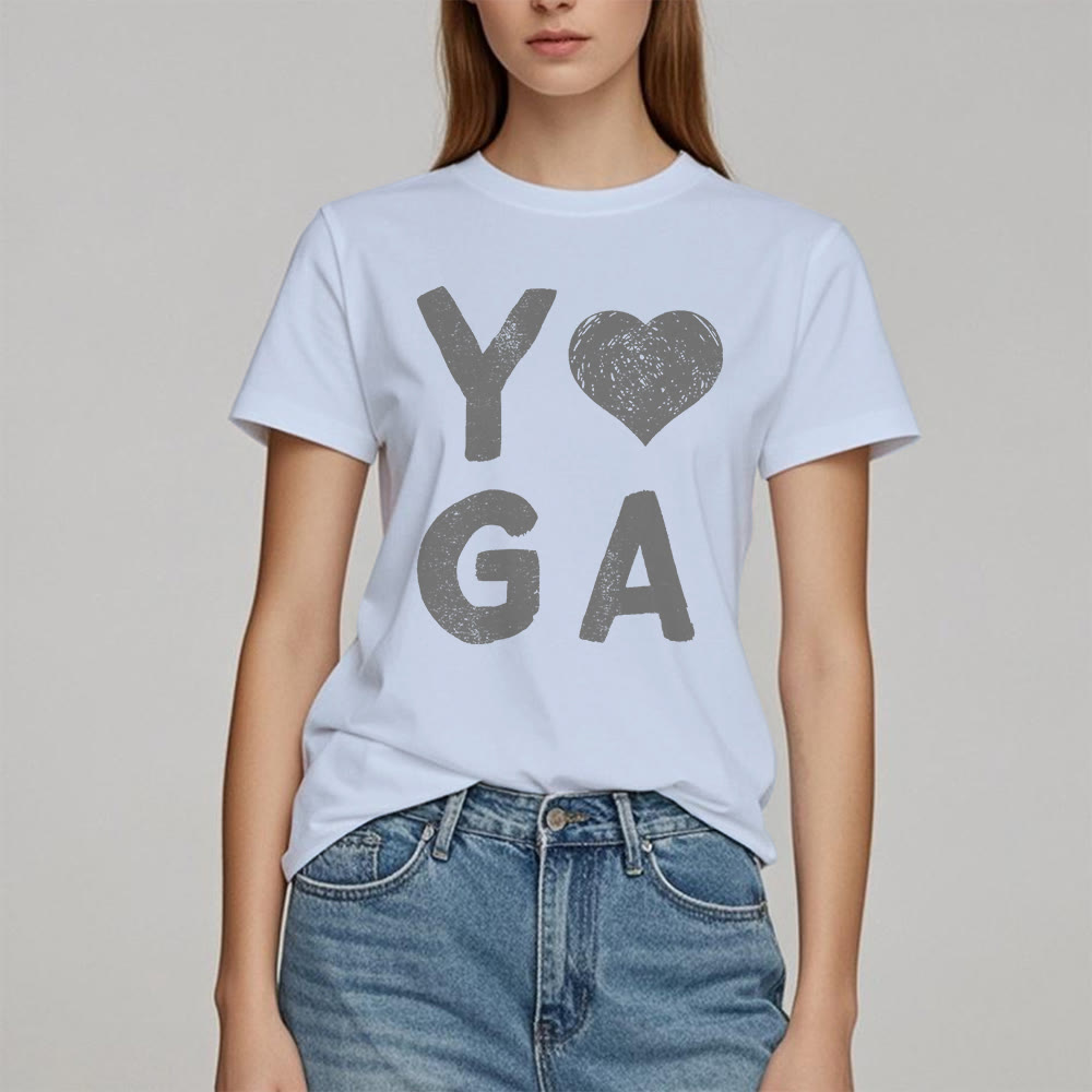 Maglietta con stampa a cuore Yoga Olivenorma