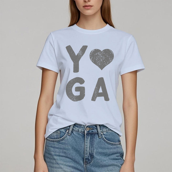 Maglietta con stampa a cuore Yoga Olivenorma