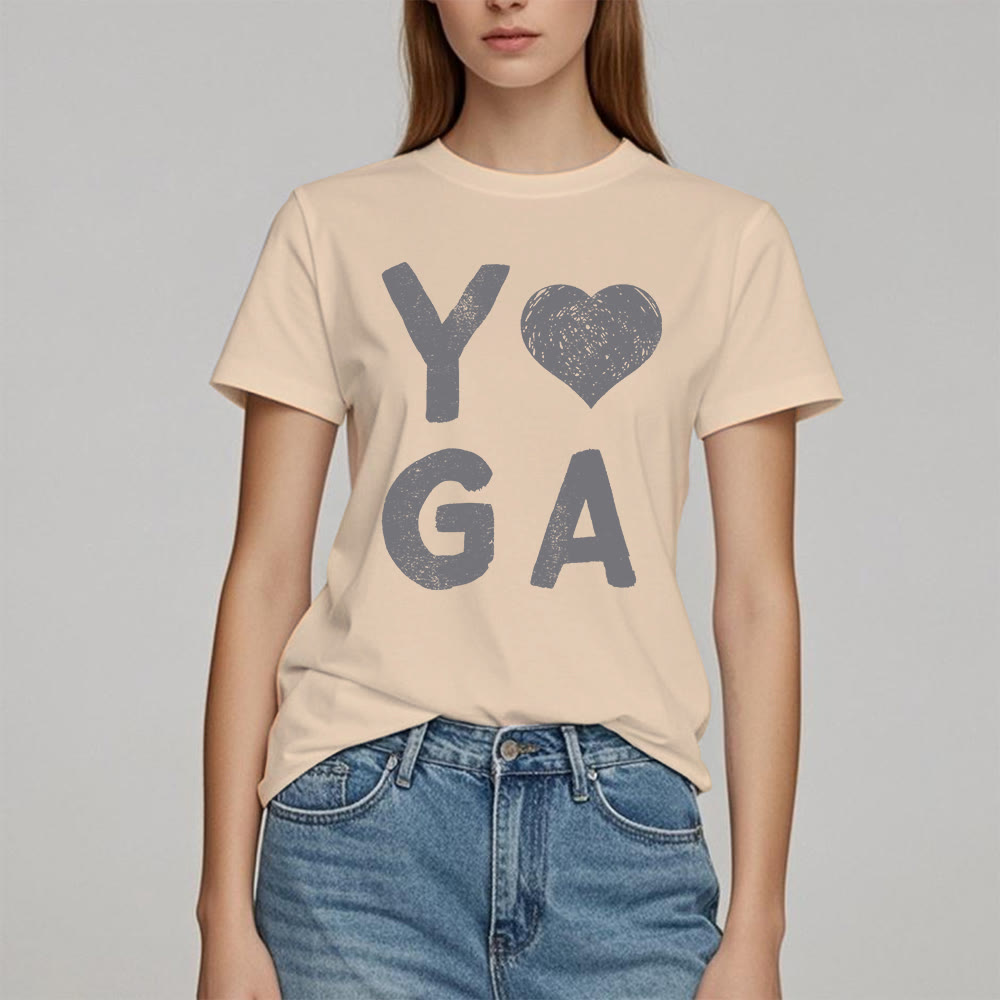Maglietta con stampa a cuore Yoga Olivenorma