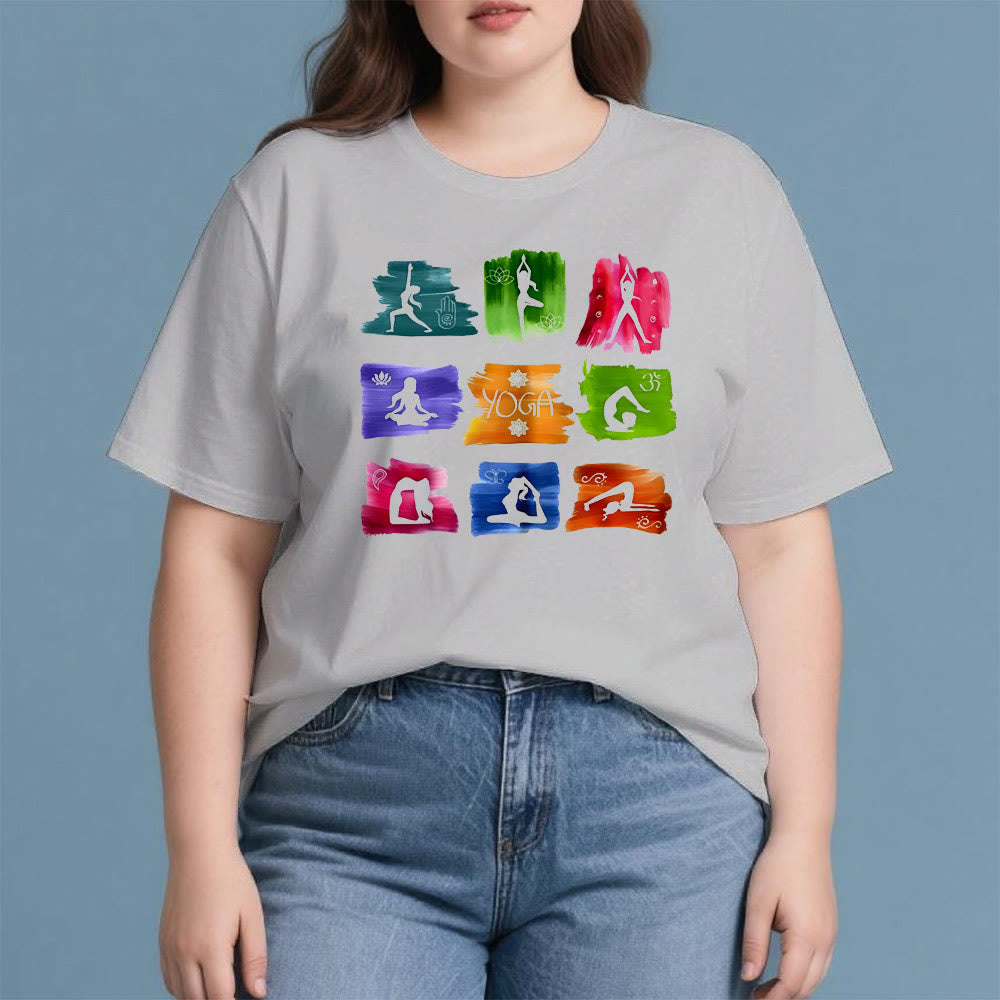 Maglietta con stampa colorata "Posizioni yoga Olivenorma " - image 7