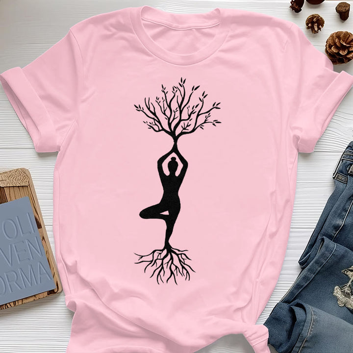Maglietta Olivenorma con la posizione dell'albero yoga radicata - Rosa - 2XL - image 14