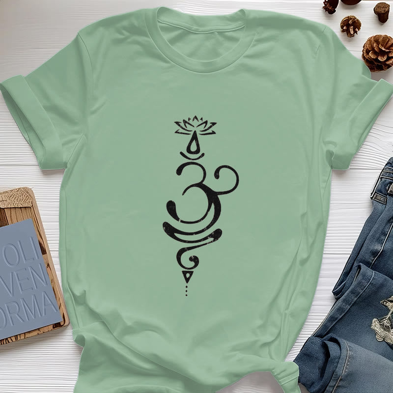 T-shirt Olivenorma OM Lotus Chakra Symbol