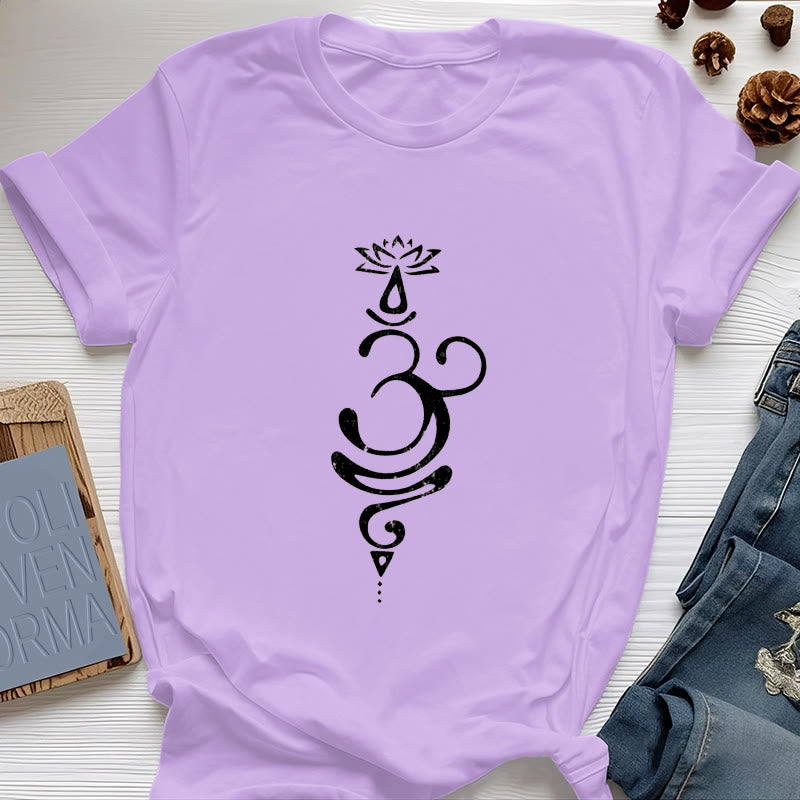 T-shirt Olivenorma OM Lotus Chakra Symbol - Viola - 2XL - image 22