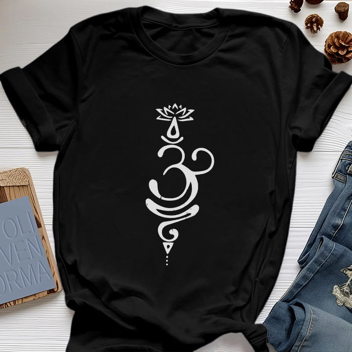 T-shirt Olivenorma OM Lotus Chakra Symbol - Nero - 2XL - image 10