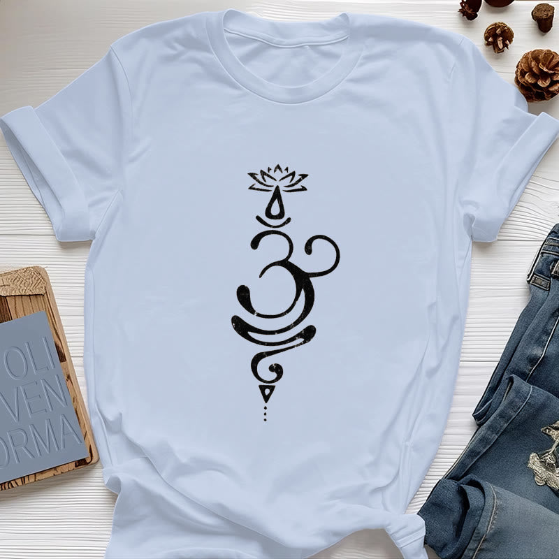 T-shirt Olivenorma OM Lotus Chakra Symbol - Blu - 2XL - image 19
