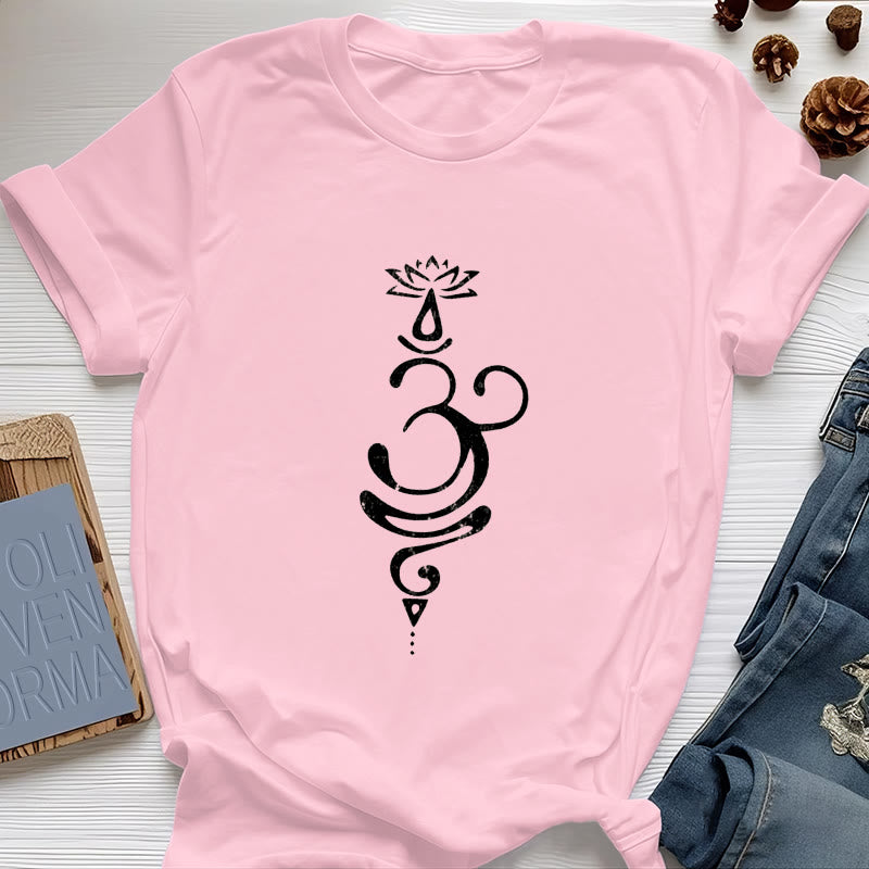 T-shirt Olivenorma OM Lotus Chakra Symbol