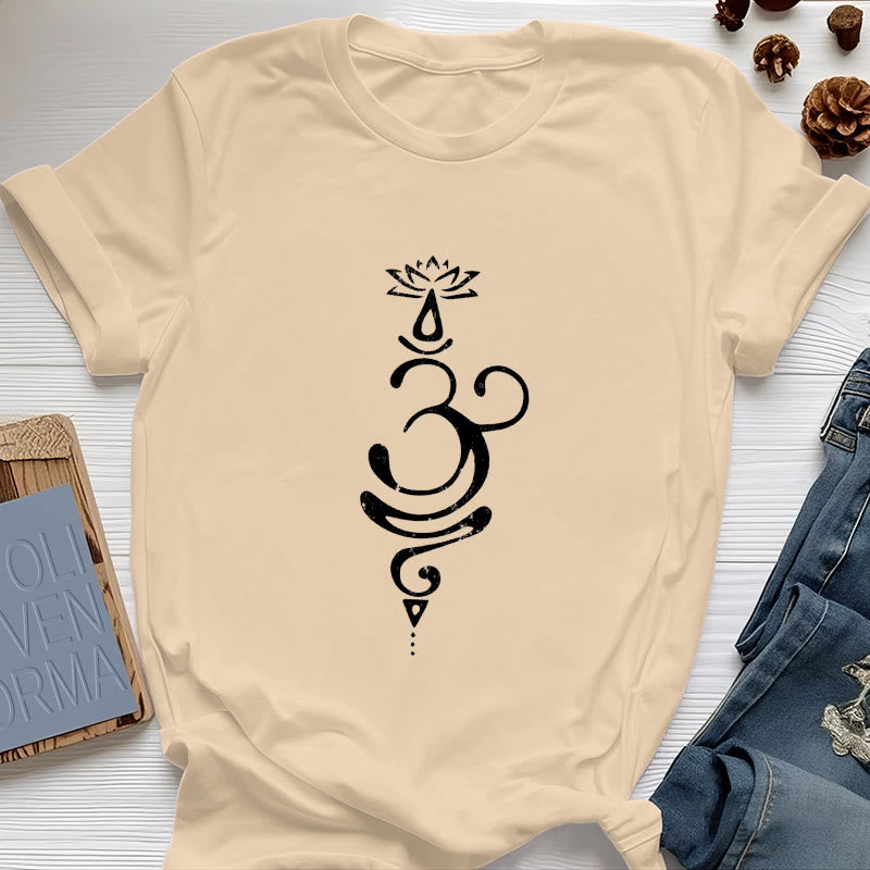 T-shirt Olivenorma OM Lotus Chakra Symbol - Giallo - 2XL - image 0
