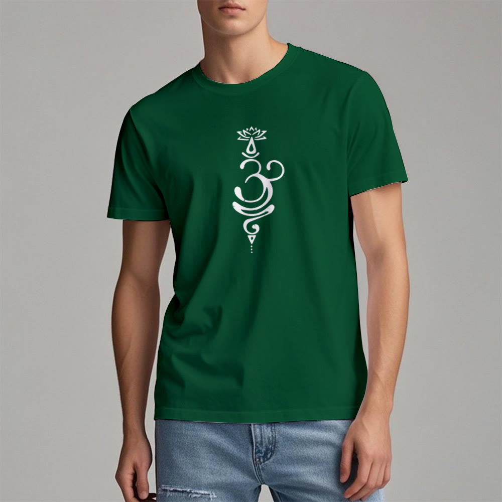 T-shirt Olivenorma OM Lotus Chakra Symbol