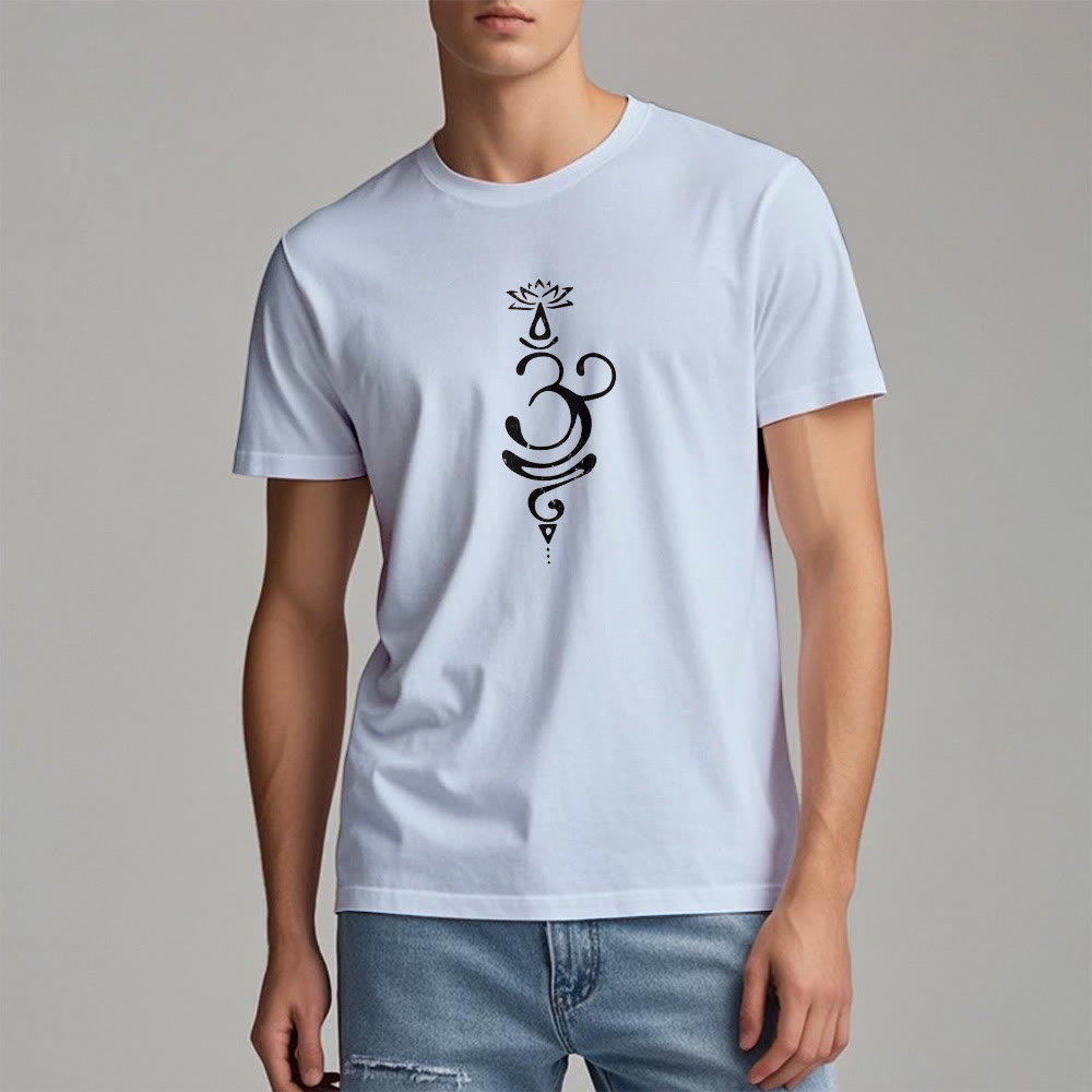 T-shirt Olivenorma OM Lotus Chakra Symbol